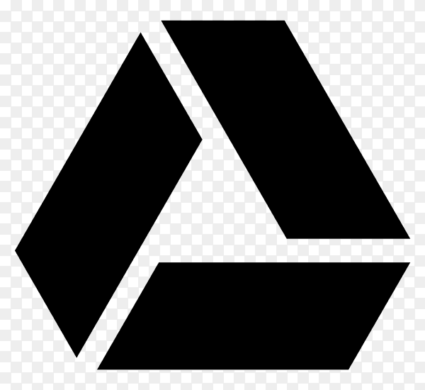 Black Logo google drive on transparent background PNG
