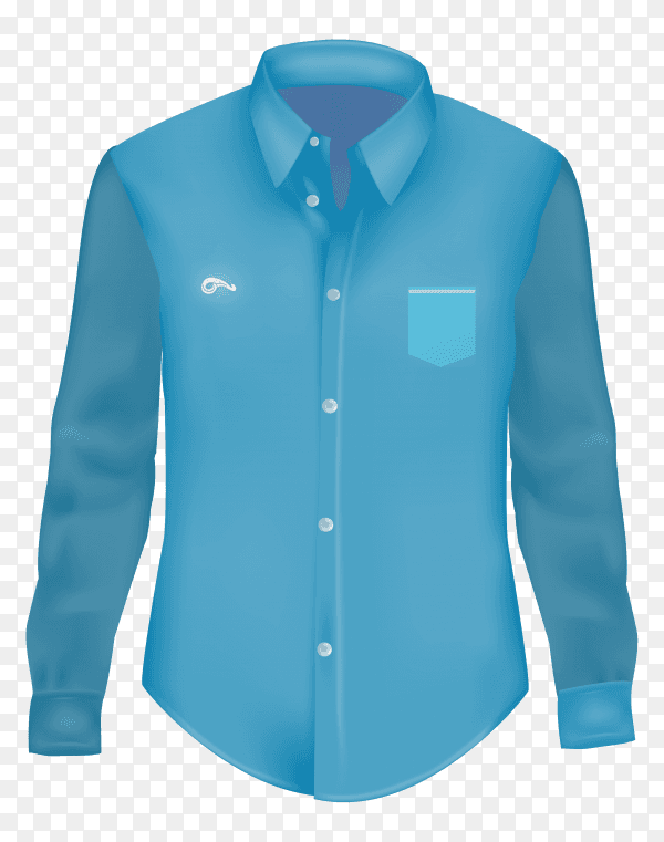 Blue Mens shirt on transparent background PNG