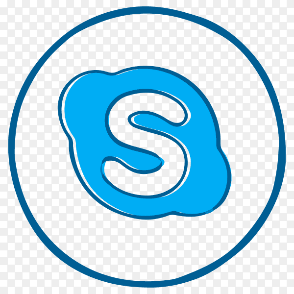 Blue Skype icon illustration premium vector PNG
