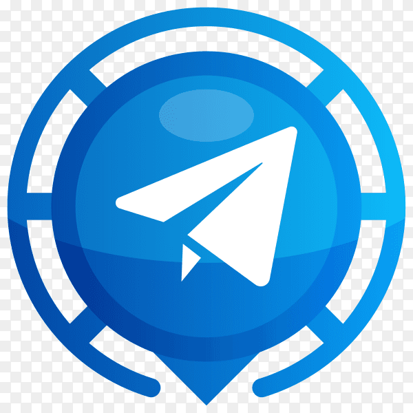 Blue Telegram logo on transparent PNG