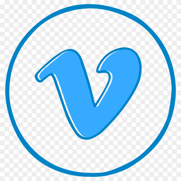 Blue Vimeo logo design premium vector PNG