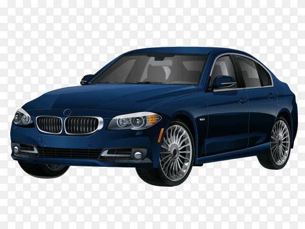 Blue car illustration on transparent background PNG