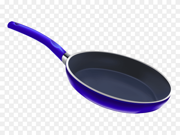 Blue frying pan on transparent background PNG