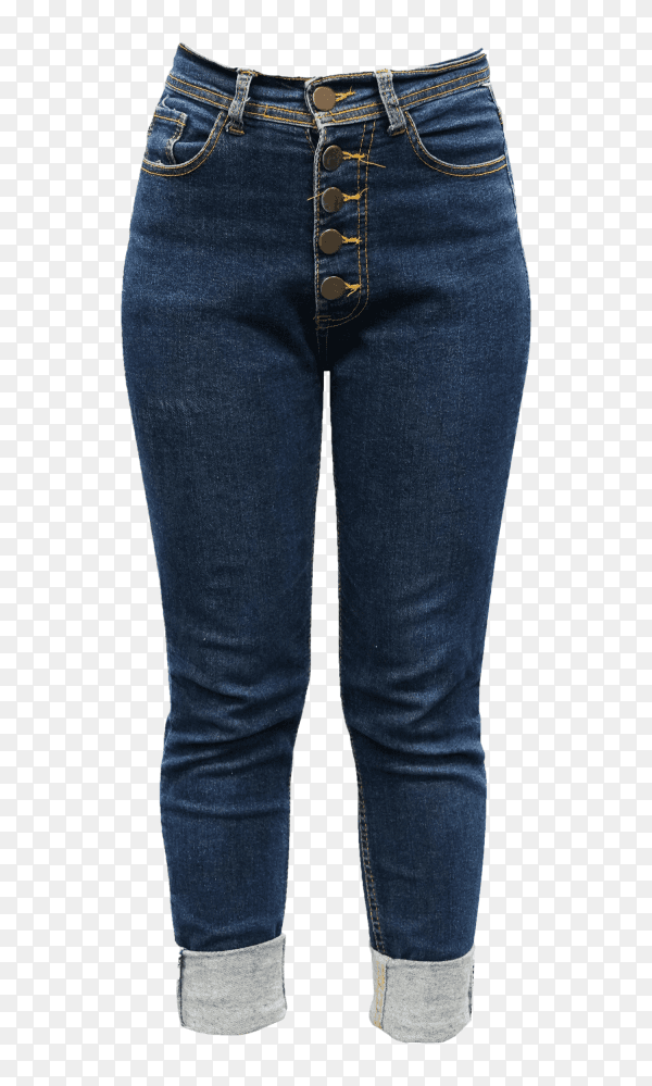 Blue jeans for women on transparent background PNG