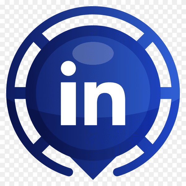 Blue linkedin logo on transparent background PNG