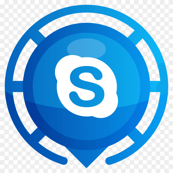 Blue Skype logo on transparent background PNG