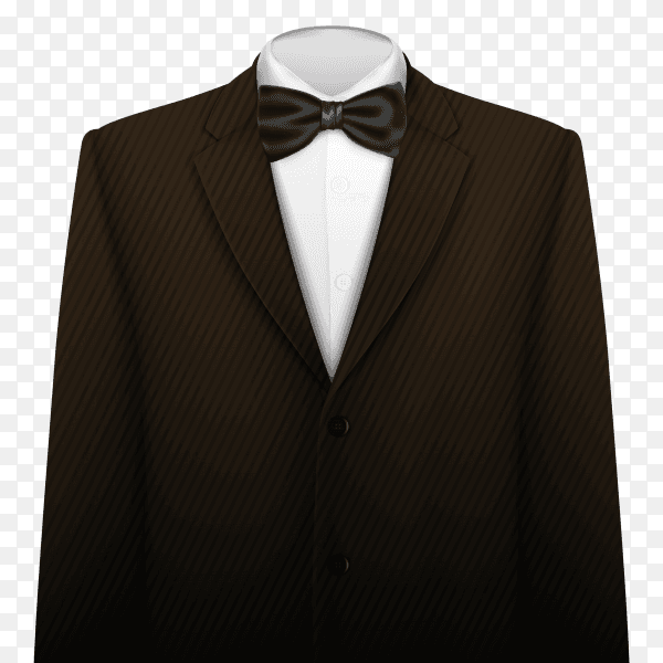 Brown suit with bow on transparent background PNG