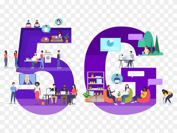 Business People using digital gadgets 5g online wireless system to connection social media on transparent background PNG