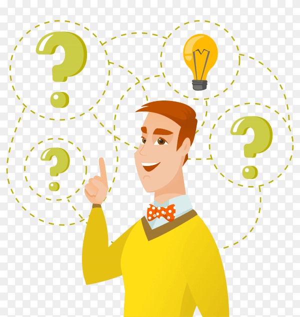 Businessman having business idea illustration on transparent background PNG