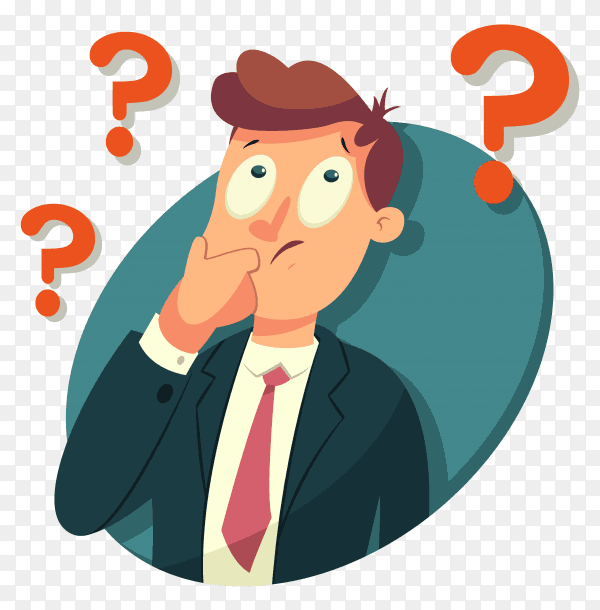 Businessman is confusing on transparent background PNG