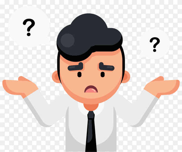 Businessman is confusing premium vector PNG