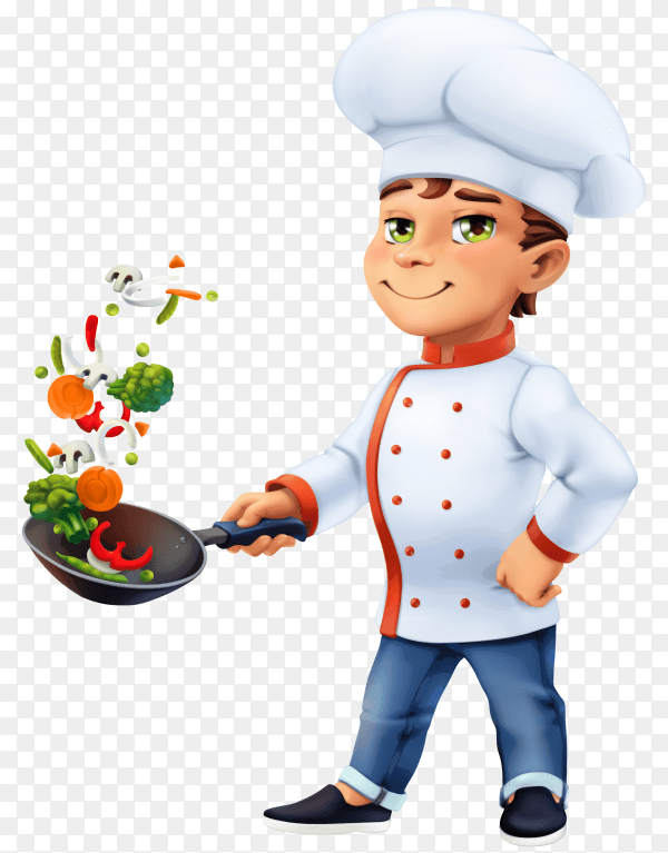 Cartoon character Little chef Illustration on transparent background PNG