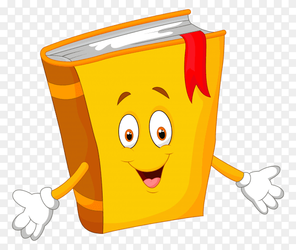 Cartoon yellow book illustration premium vector PNG