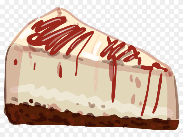Cheese cake illustration on transparent background PNG