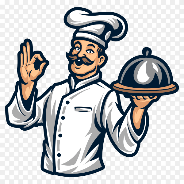 Chef Cartoon Logo on transparent background PNG