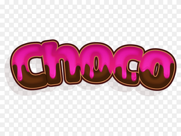Chocolate donut text style on transparent background PNG