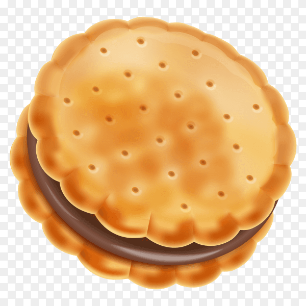 Chocolate sandwich cookie on transparent background PNG