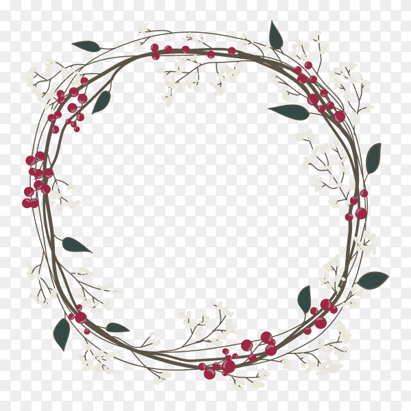 Christmas Decoration with ornament frame on transparent background PNG