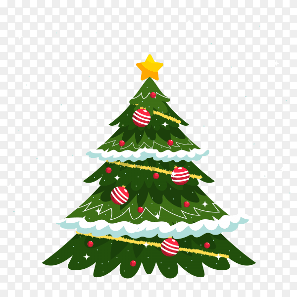 Christmas tree Isolated on transparent PNG