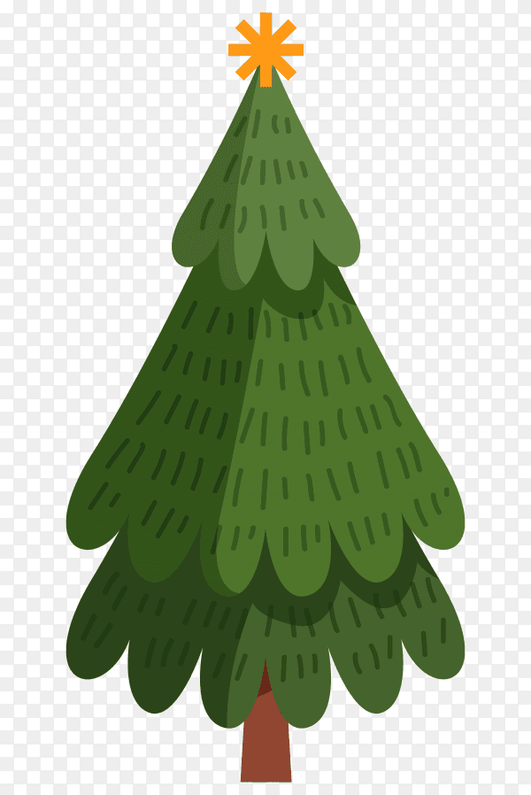 Christmas tree in flat design premium vector PNG