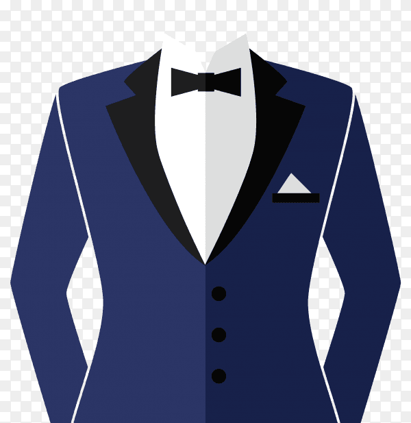 Classic tuxedo suit with bow premium vector PNG