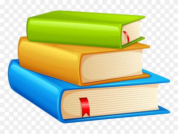 Colorful book illustration on transparent background PNG