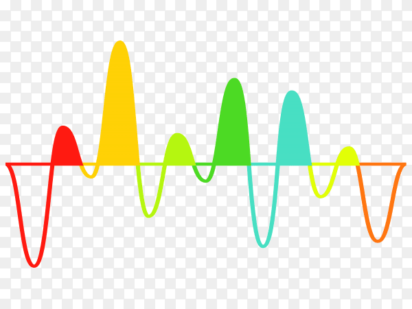 Colorful sound wave music equalizer on transparent background PNG