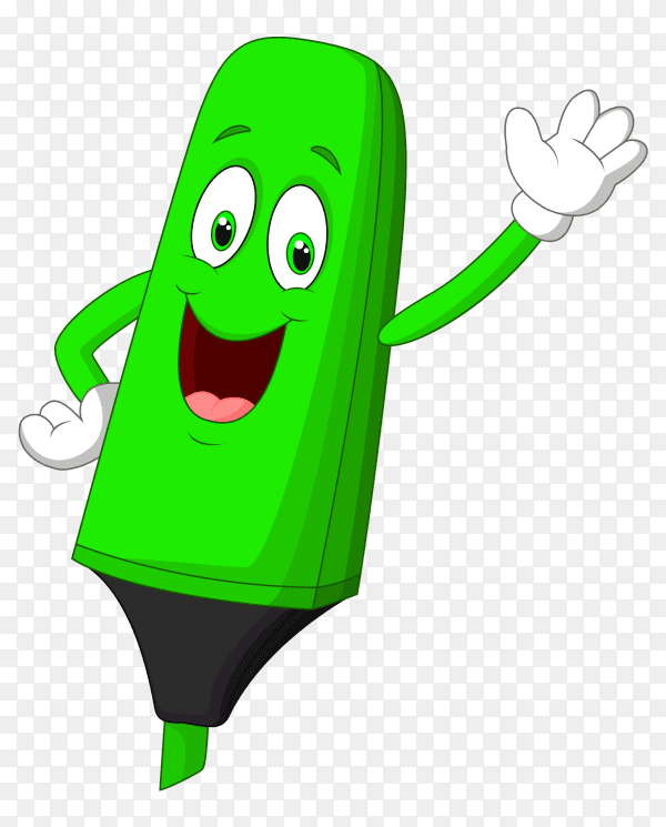 Cute cartoon pencil on transparent background PNG