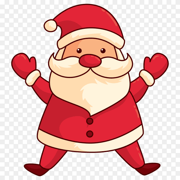 Cute cartoon santa claus premium vector PNG