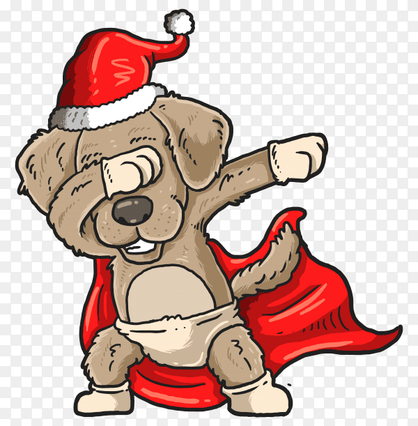 Cute pug dabbing dance illustration graphic on transparent background PNG