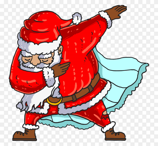 Cute santa dabbing dance illustration Clipart PNG