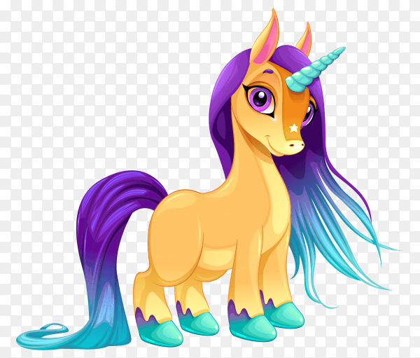 Cute unicorn isolated on transparent background PNG