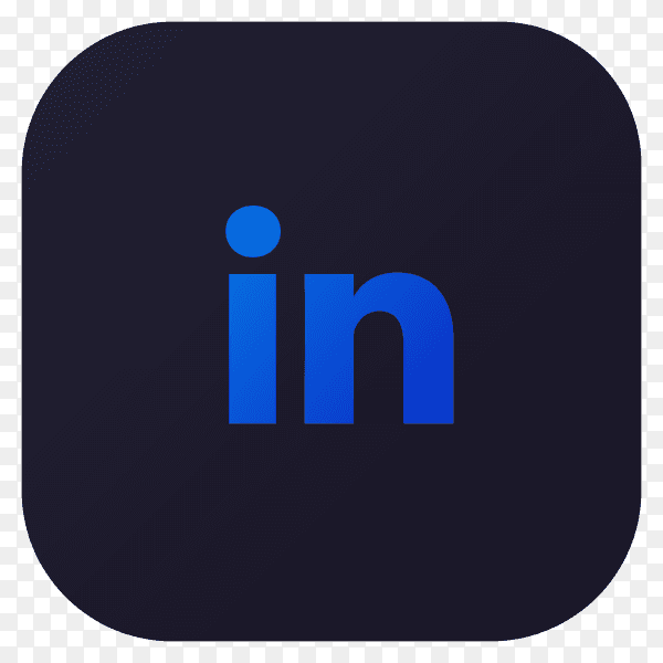 Dark themed LinkedIn application icon design Clipart PNG