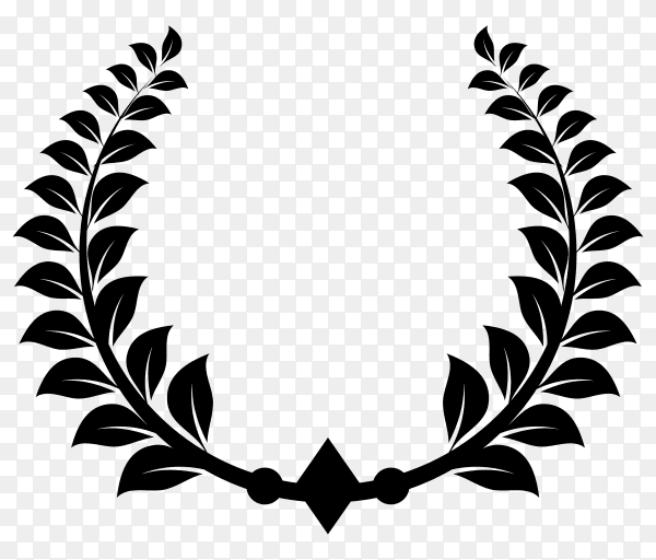 Decorative floral wreath on transparent background PNG