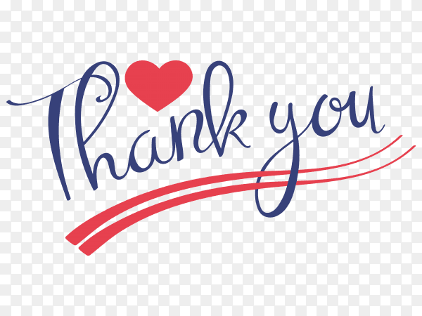Decorative thank you sticker on transparent PNG