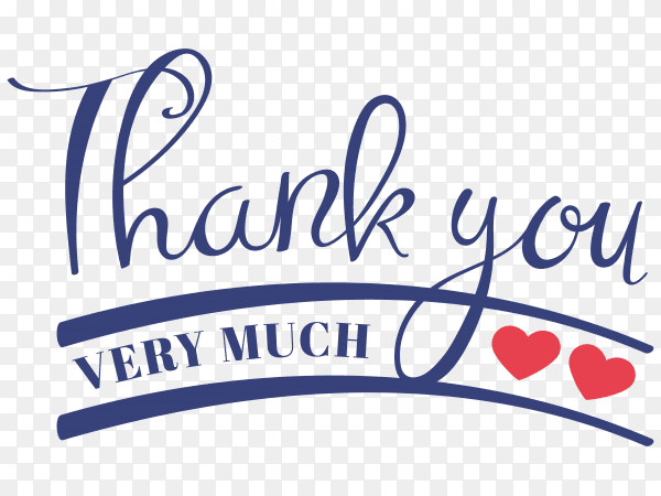 Decorative thank you sticker on transparent background PNG