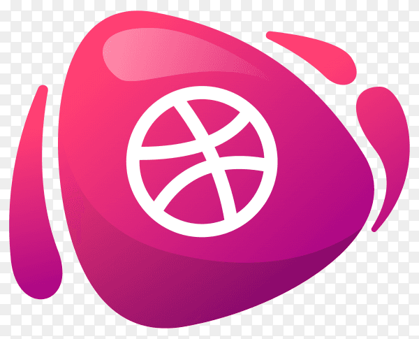 Dribble logo in gradient colors on transparent background PNG