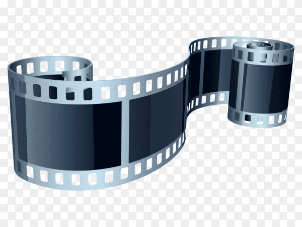 Elegant 3d film strip on transparent background PNG
