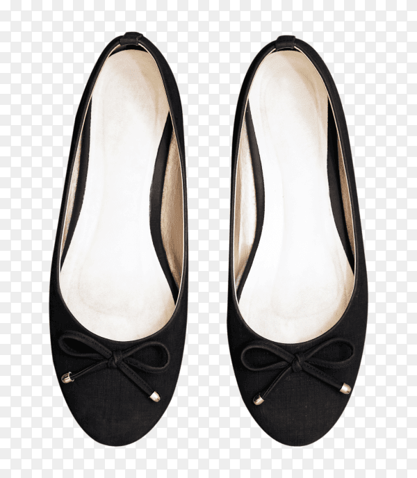 Elegant black shoes for women on transparent background PNG