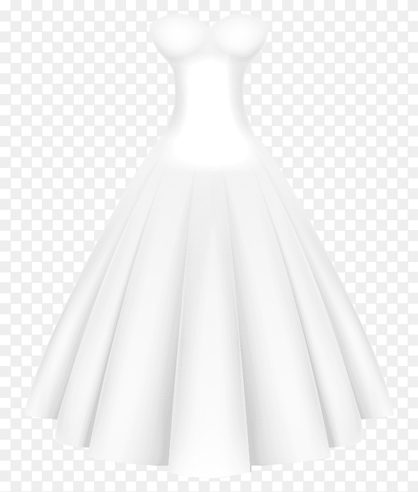 Elegant white dress premium vector PNG