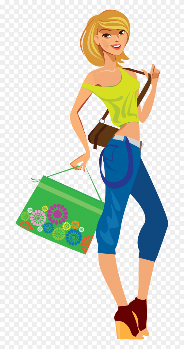 Fashion girl illustration premium vector PNG