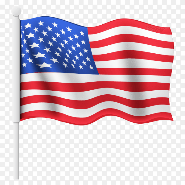 Flag of united states of America on transparent background PNG