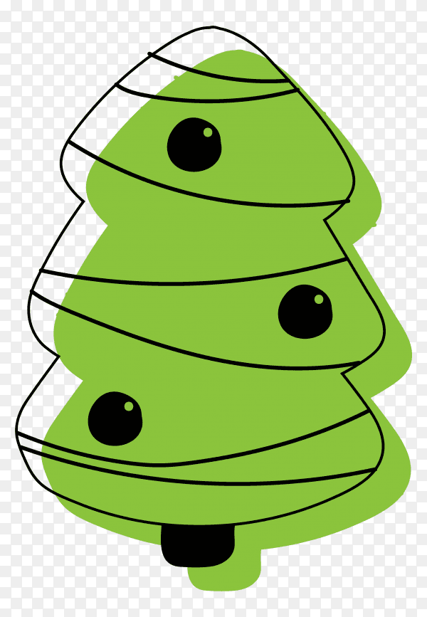 Flat design christmas tree Clipart PNG