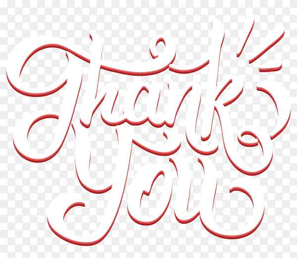Flat design thank you card on transparent background PNG