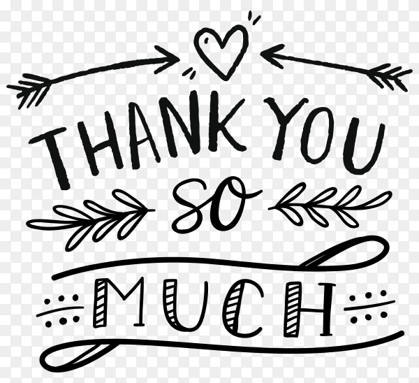 Flat design thank you card premium vector PNG