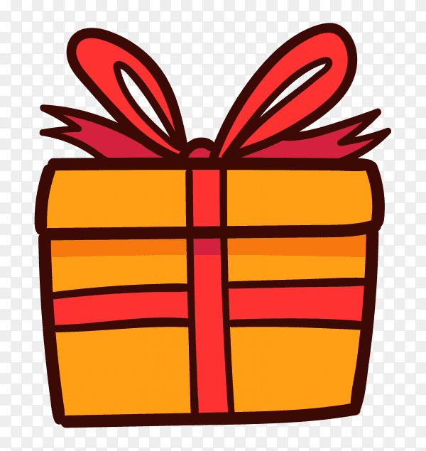Gift box illustration on transparent background PNG