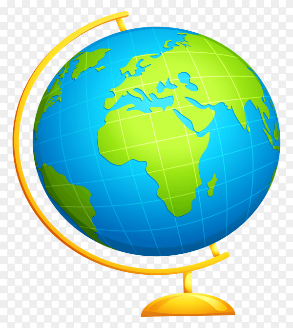 Globe illustration on transparent backgroudn PNG