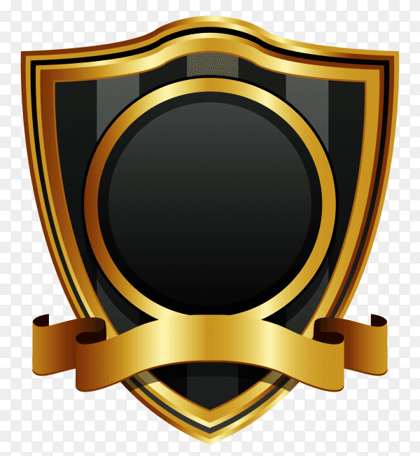 Golden label illustration on transparent background PNG