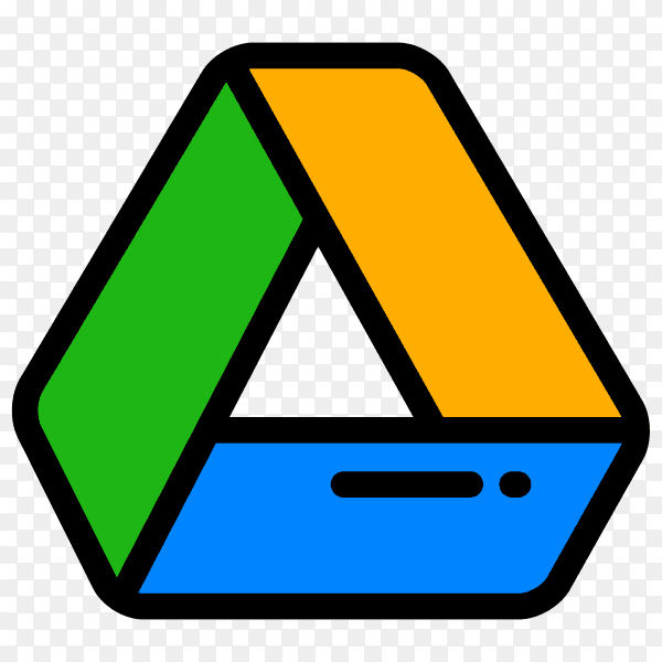 Google drive logo design on transparent background PNG