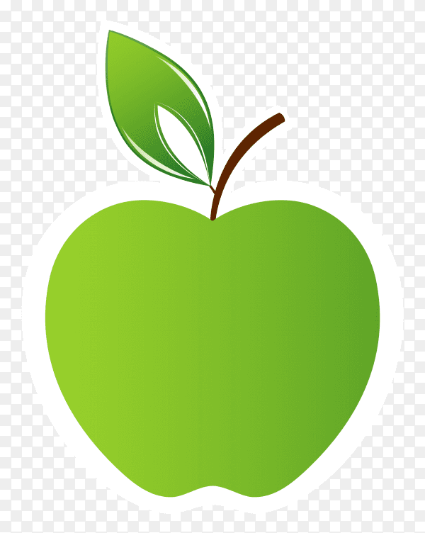 Green apple drawing on transparent background PNG